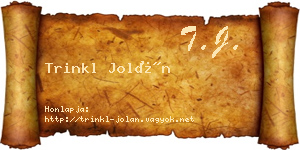 Trinkl Jolán névjegykártya